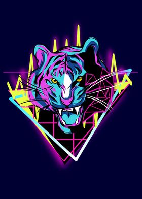 Vaporwave Neon Tiger Gift