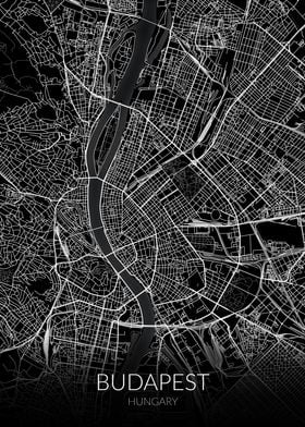 Budapest Map Black