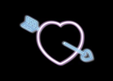 Neon love heart