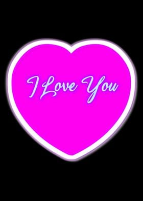 Neon Pink Love Heart