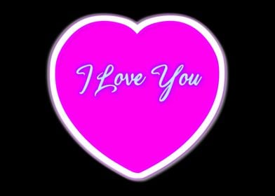 Neon Pink Love Heart