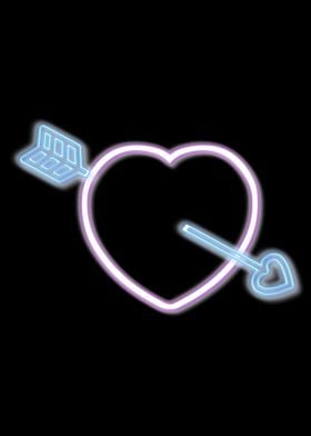 Neon love heart