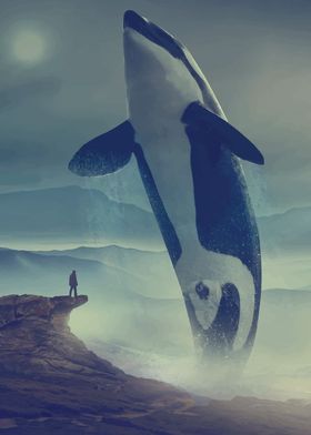 Scenery witht big orca