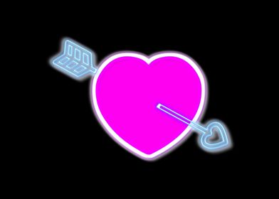 Neon pink love heart