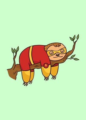 Superhero Sloth Nap Cute