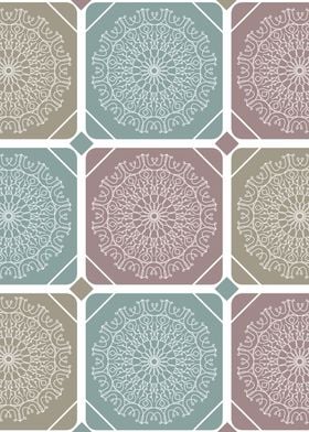 Colorful mandala tiles