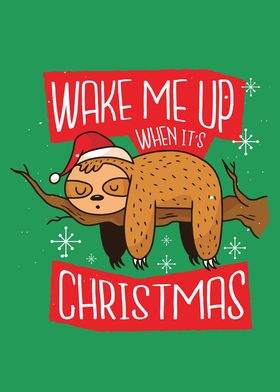 Cute Sloth Nap Christmas