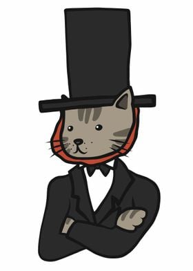 Tabby cat gentleman