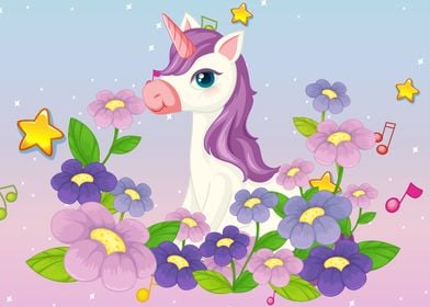 Unicorn in the flower 