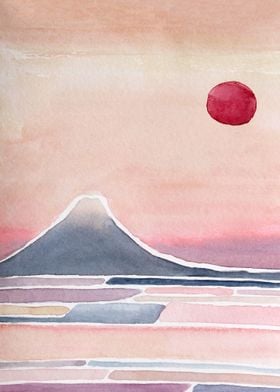 Fuji Mountain watercolor 