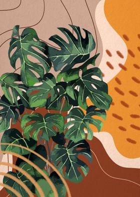 Monstera plant art 7