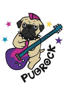 Pugrock play guitar 