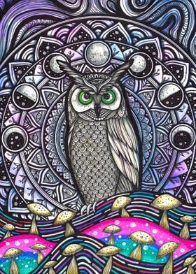 Great Owl Mandala Artwork