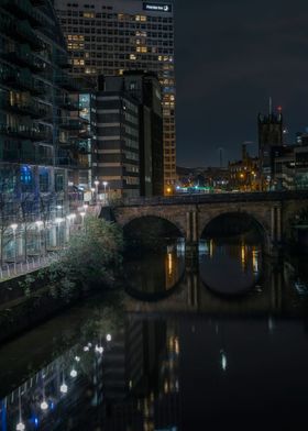 Manchester Irwell at night