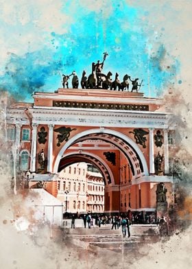 St Petersburg Watercolor