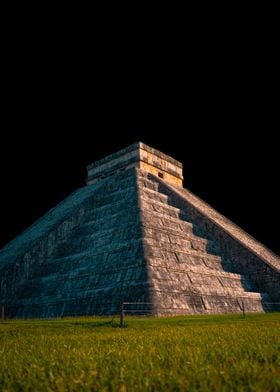 Maya Pyramids on Black Sky