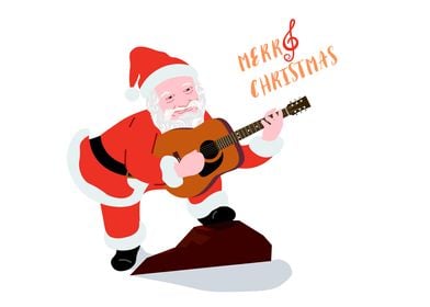 Santa Claus playing guitar