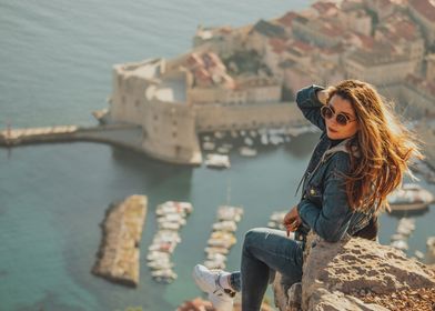 Girl over Dubrovnik