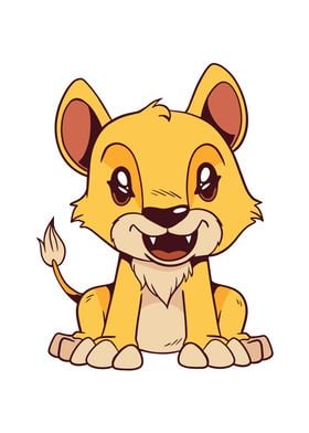 Cute Cartoon Lion Animals