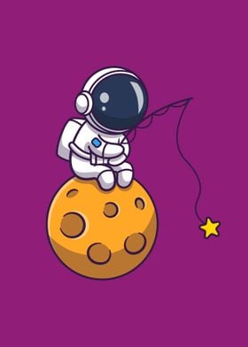 Kawaii Astronaut Fishing