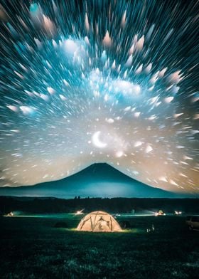 Mount Fuji Campground Moon