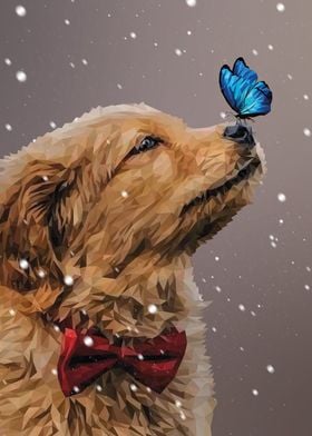 Labrador with Butterfly