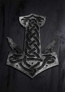 Viking Symbol Hammer Raven