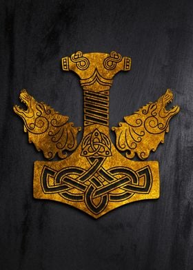 Viking Symbol Hammer Wolf