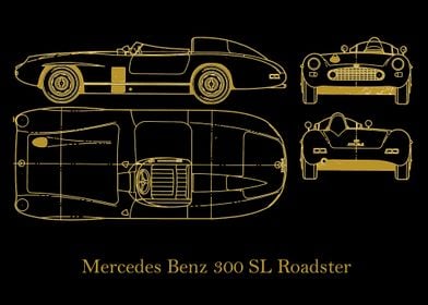 Mercedes Benz 300 SL gold 