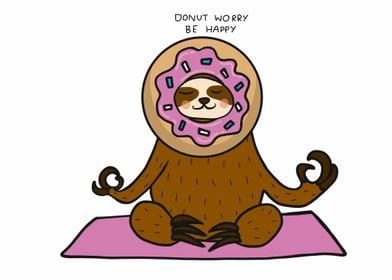 Sloth Donut worry be happy