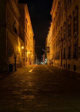 Valletta Night City Street