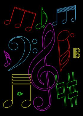 Colorful Musical Notes