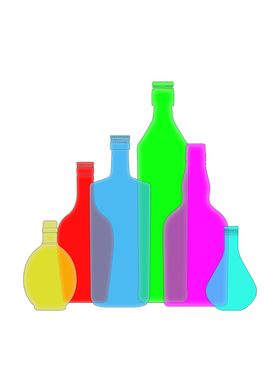 Colorful Bottles On White