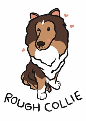 Rough Collie dog cartoon