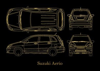 Suzuki Aerio 2005 gold 