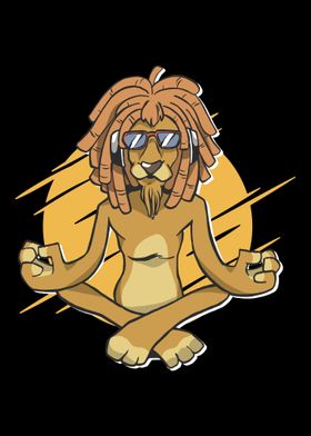 Reggae Lion Cartoon Medita
