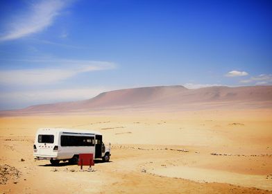 A stop in a desert