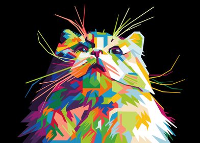 colorful funny persian cat