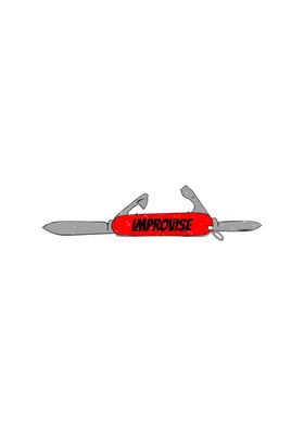 Improvise Red Pocket Knife