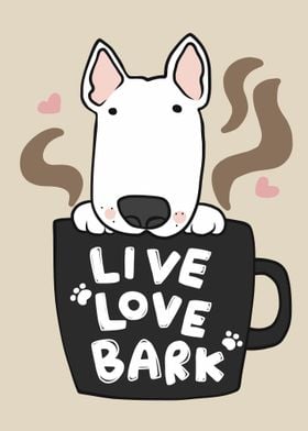 Bull Terrier dog in coffee