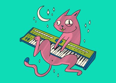 Funny Piano Cat