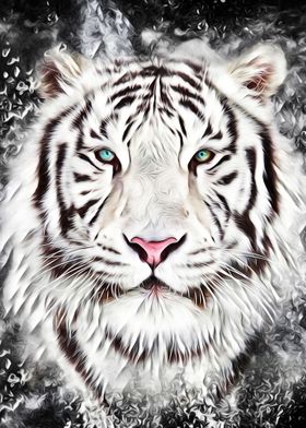 White Tiger Portrait 