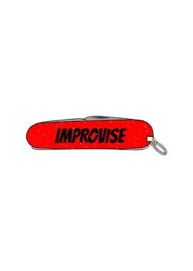 Improvise Red Pocket Knife