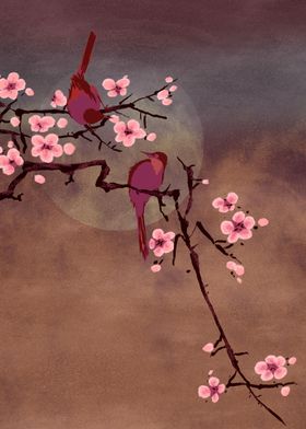 Moonbirds and blossom