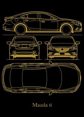 Mazda 6  Blueprint gold