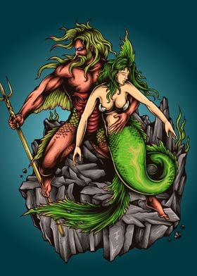 Mermaid and fishman