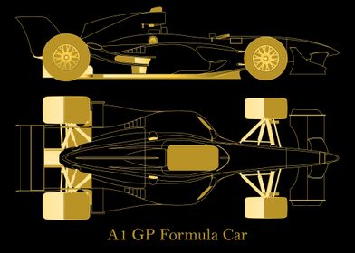 A1 GP Formula Car gold