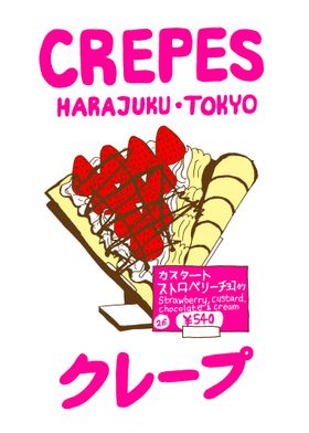 Tokyo Strawberry Crepes