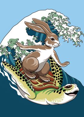 Surfing Rabbit and Turtle
