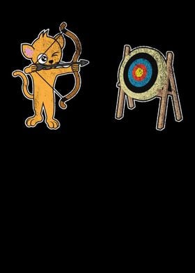 Archery Cat With a Bow and